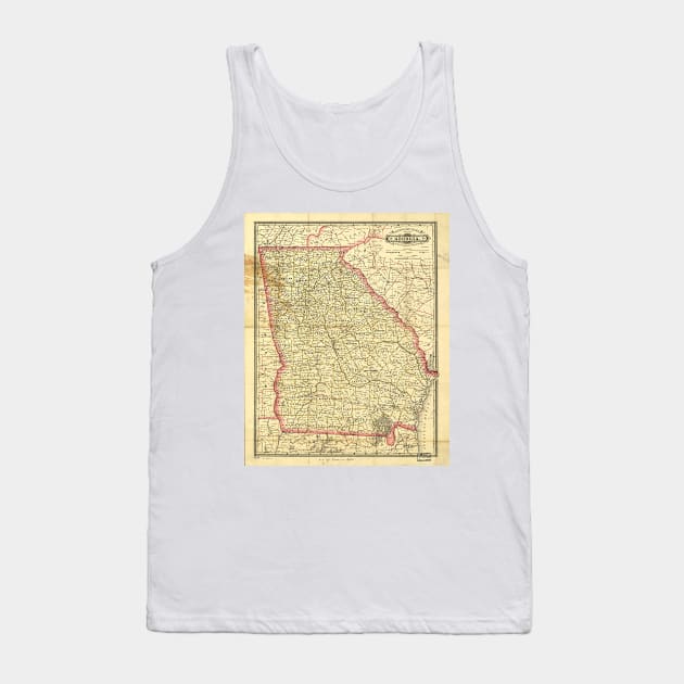 Vintage Map of Georgia (1883) Tank Top by Bravuramedia